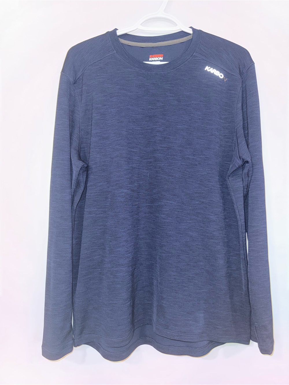 Karbon Men's Long-Sleeve Crew Top in Navy